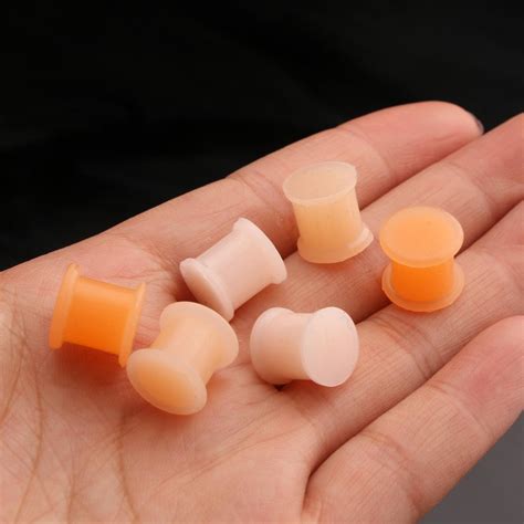 silicone ear tunnels|6 gauge silicone tunnels.